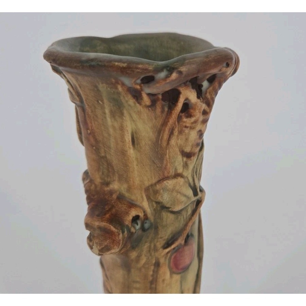 Vintage Weller Pottery Woodcraft Apple Tree Bud Vase 1920s Art Nouveau Faux Bois - Picture 3 of 12